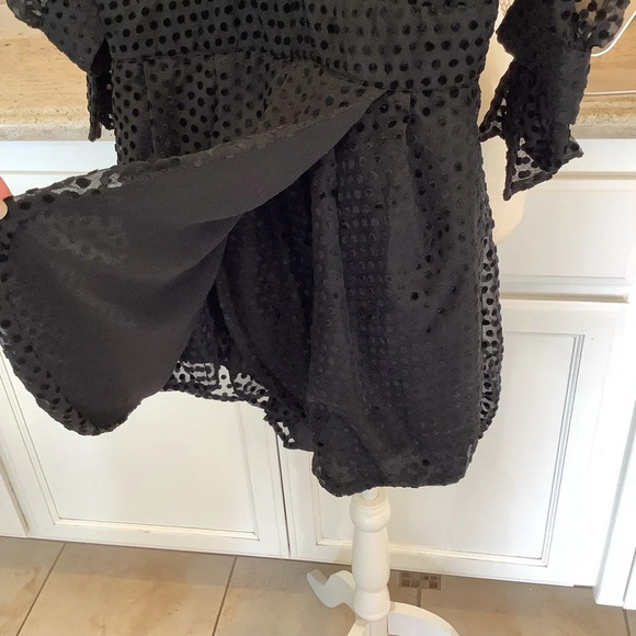 Eggie Black Romper Swiss Dot Size Small - Picture 7 of 10